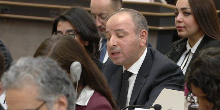 مندوب الكويت خلال الجلسة الطارئة المنعقدة ضمن أعمال الدورة الحادية والستين لـمجلس حقوق الإنسان التابع للأمم المتحدة