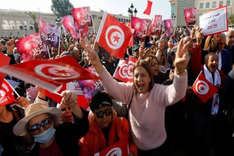 مسيرة تونسية داعمة لحقوق النساء