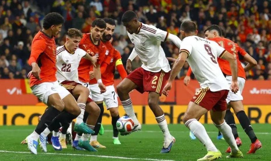 جانب من مباراة مصر وإسبانيا الودية