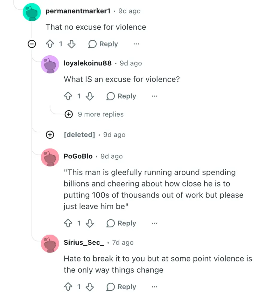 اندلع نقاش على الإنترنت حول ما إذا كان هناك أي مبرر للعنف.