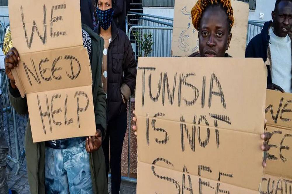 جانب من احتجاجات المهاجرين في تونس