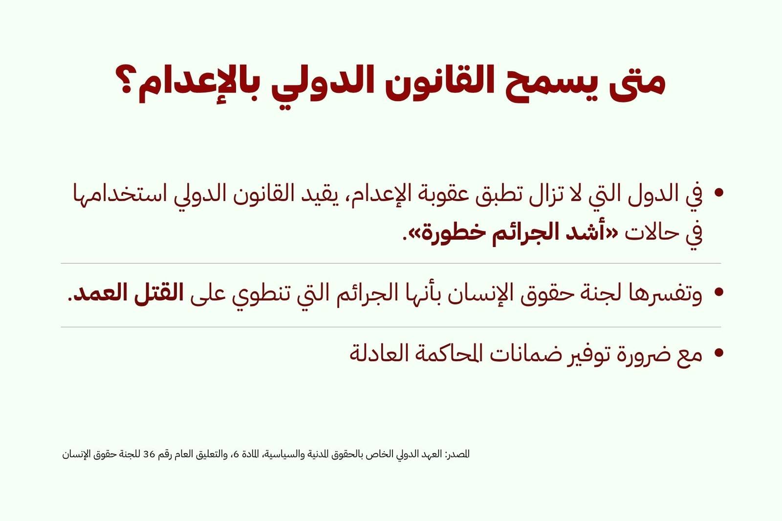 متى يسمح القانون الدولي بالإعدام؟